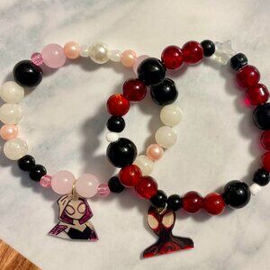Miles Morales and Gwen Stacy Spiderman Spiderverse Matching Couples Bracelets